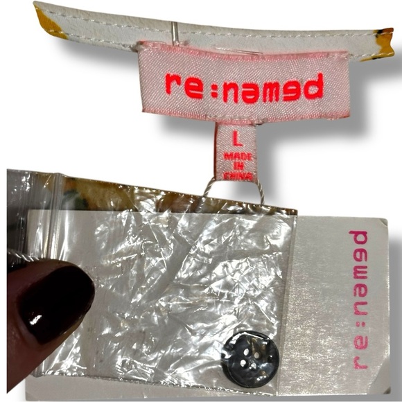 re:named New With Tags V-neck White Mini Dress with Yellow Floral Accents - Picture 9 of 16